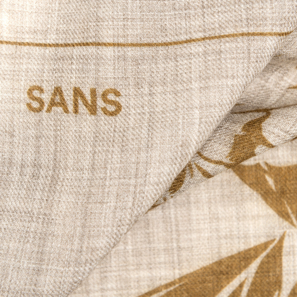 SANS N°034. 'THE C**'T LIST 002'. Pocket Square (print in curry)