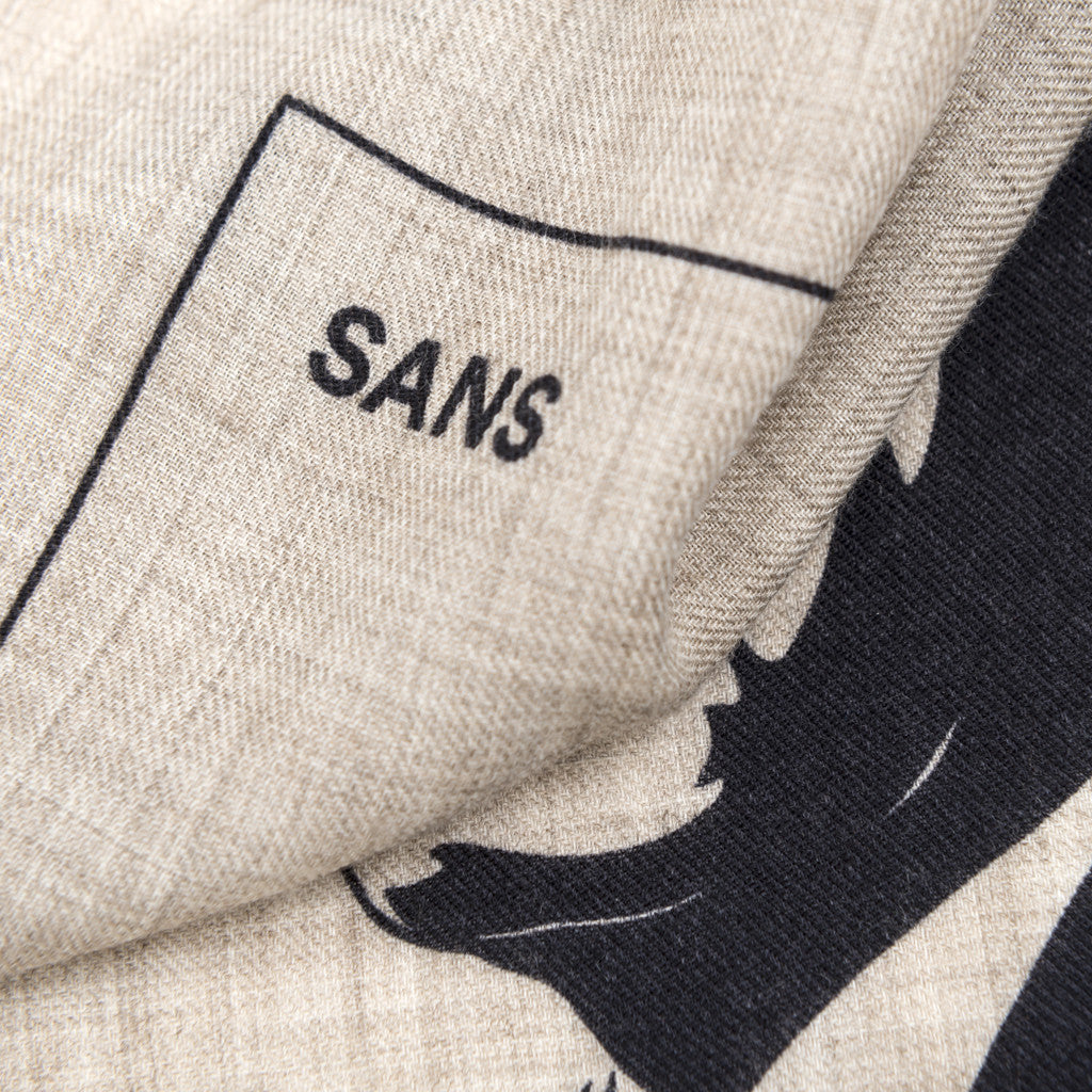 SANS N°034. 'THE C**'T LIST 005'. Pocket Square (print in black)