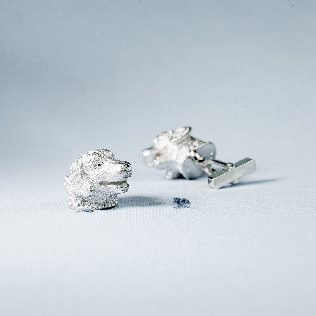 SANS N°025. 'Dogs'. Cufflinks (Golden Retriever/Golden Retriever)