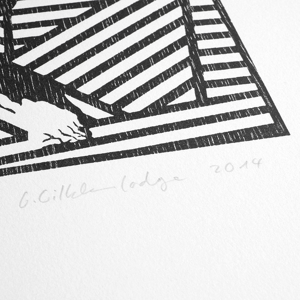 'St.Sebastian'. Woodcut Print (Black Edition)