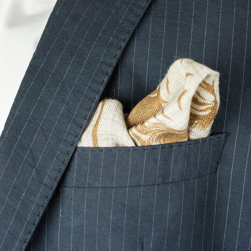 SANS N°034. 'THE C**'T LIST 002'. Pocket Square (print in curry)