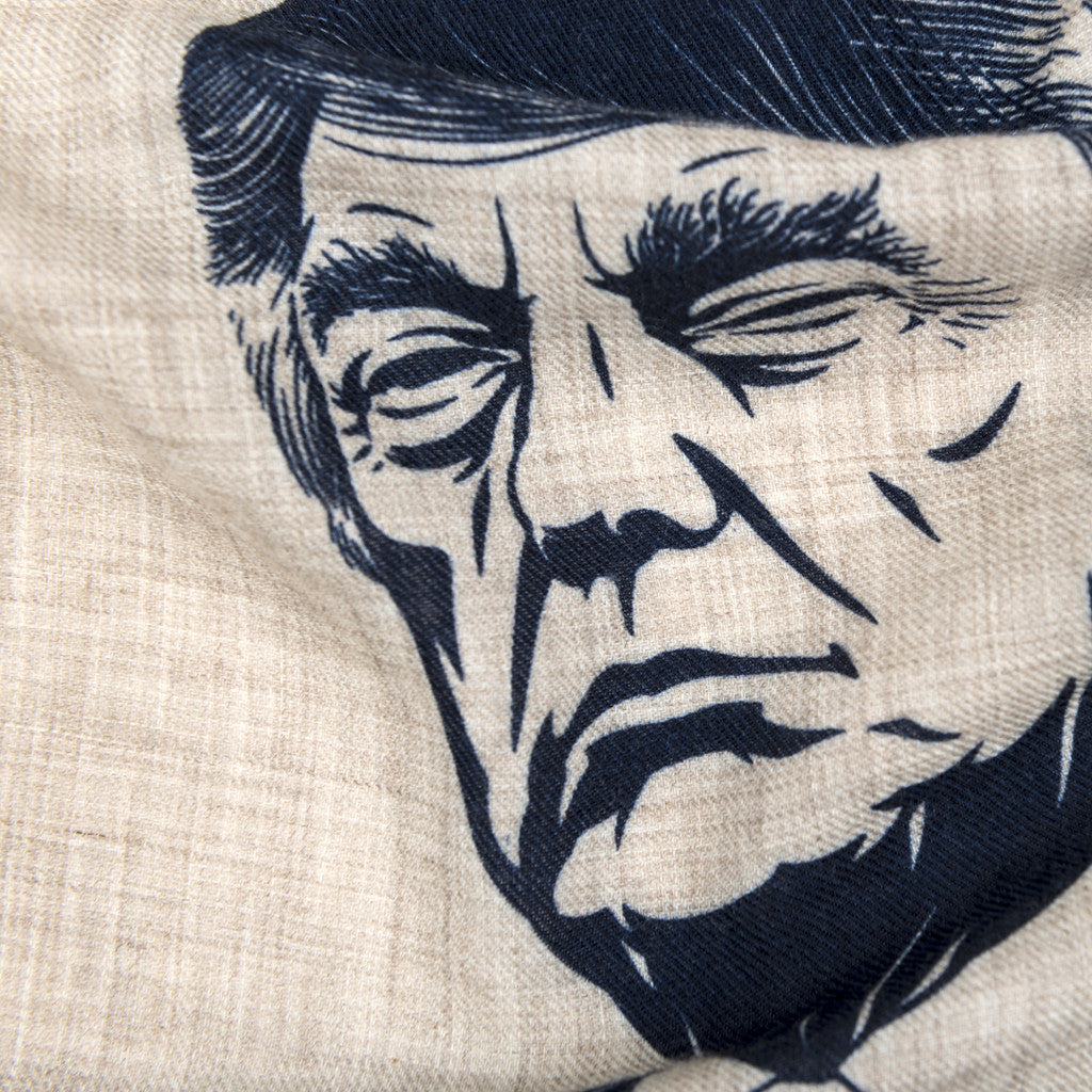 SANS N°034. 'THE C**'T LIST 002'. Pocket Square (print in navy)