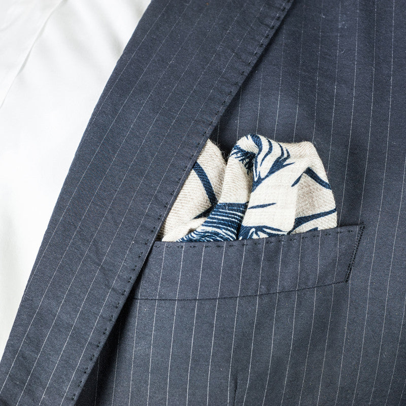 SANS N°034. 'THE C**'T LIST 002'. Pocket Square (print in navy)