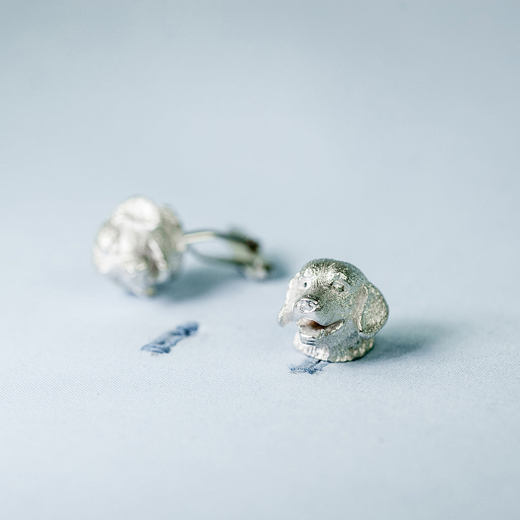 SANS N°025. 'Dogs'. Cufflinks (Golden Retriever/Golden Retriever)