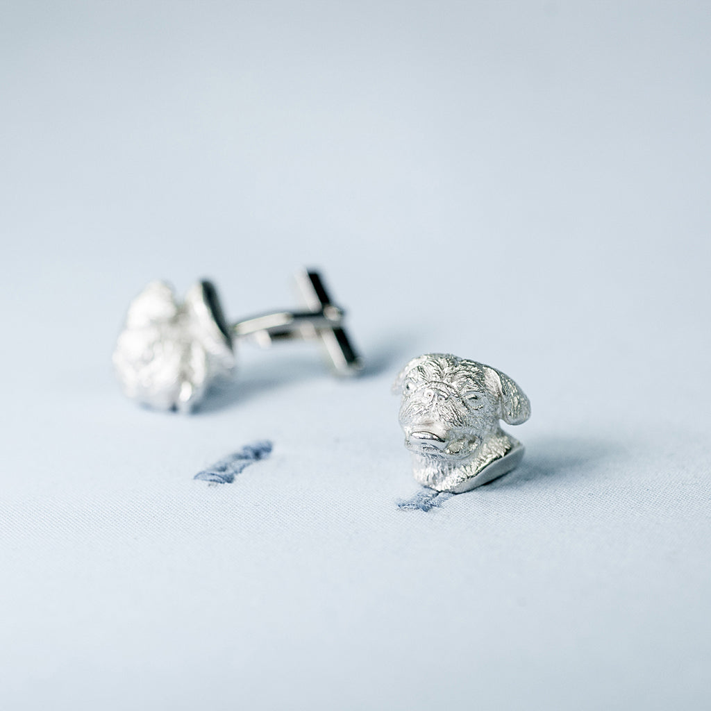 SANS N°025. 'Dogs'. Cufflinks (Pug/Mops)