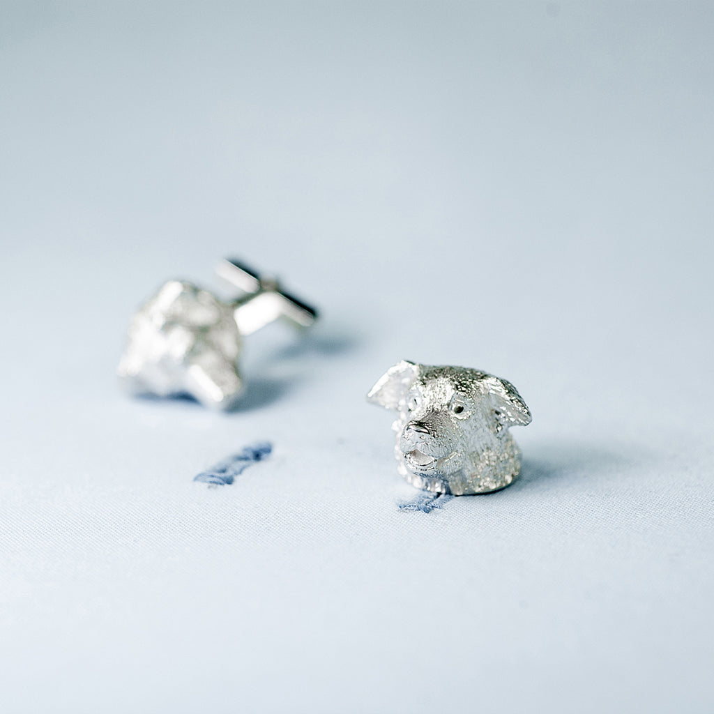 SANS N°025. 'Dogs'. Cufflinks (Border Collie/Border Collie)