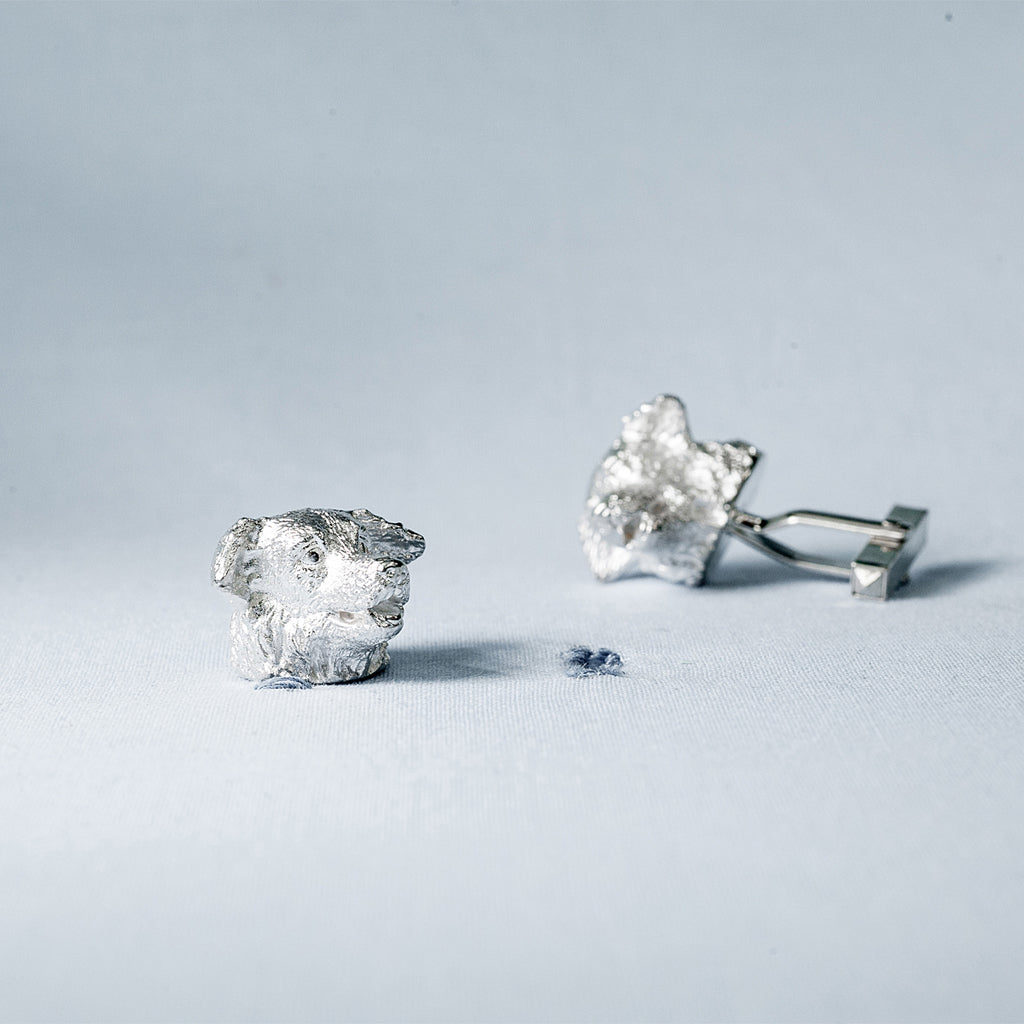 SANS N°025. 'Dogs'. Cufflinks (Border Collie/Border Collie)