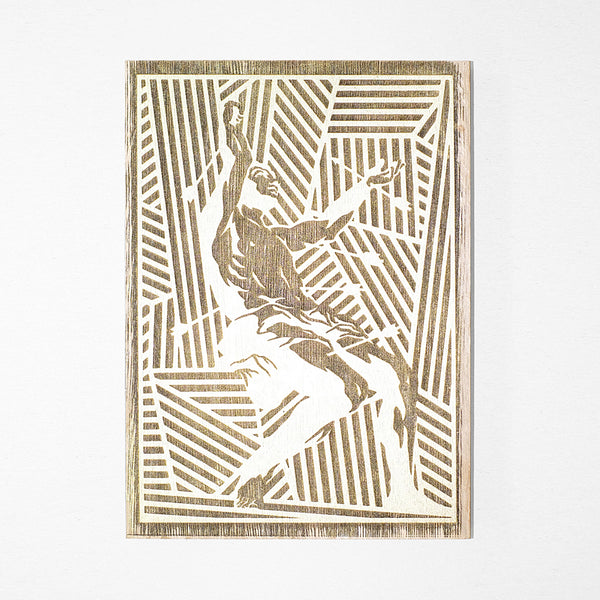 'St.Sebastian'. Woodcut Print (Gold Edition)